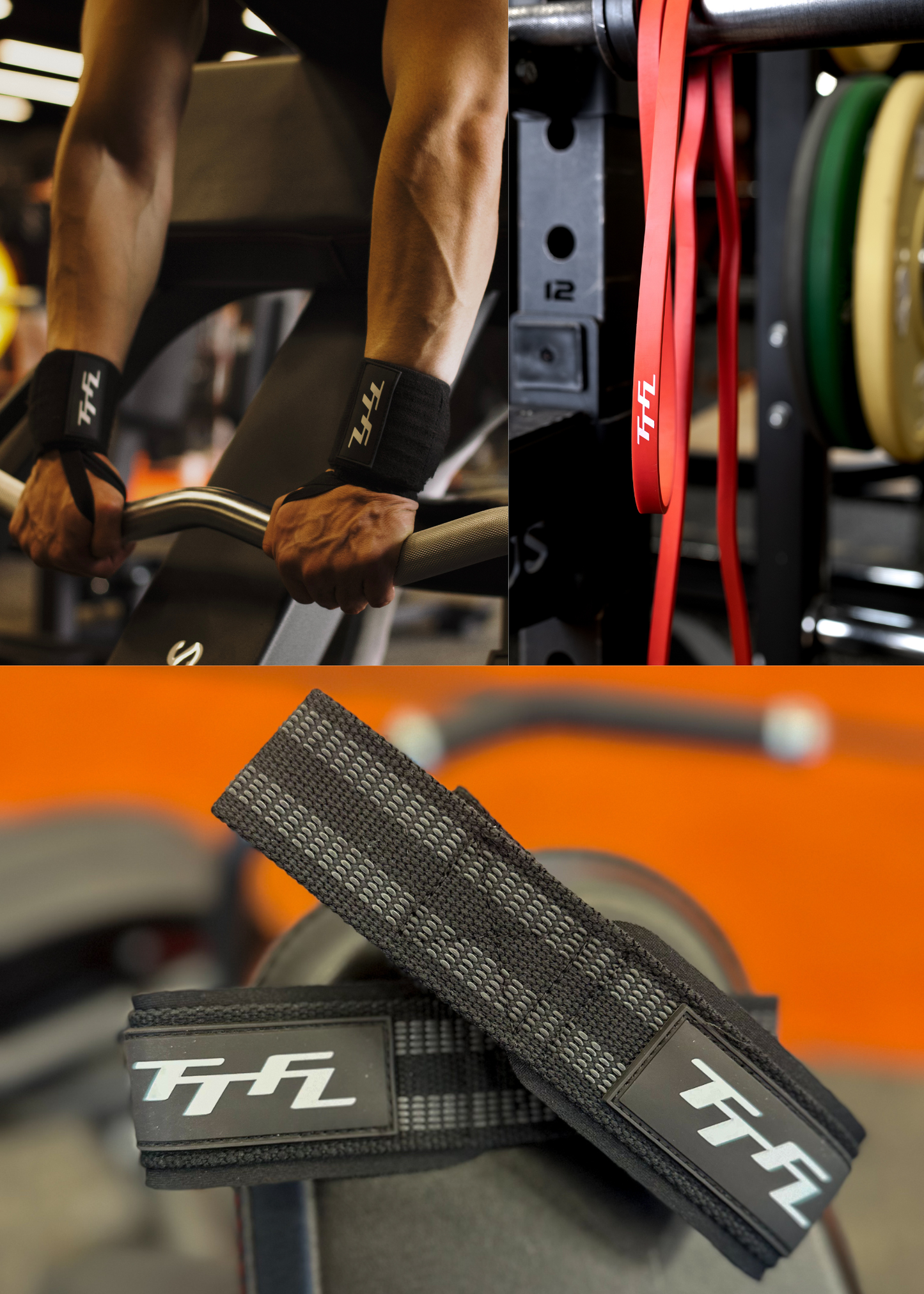 PACK MUÑEQUERAS + BANDA DE RESISTENCIA ROJA + STRAPS NEGROS