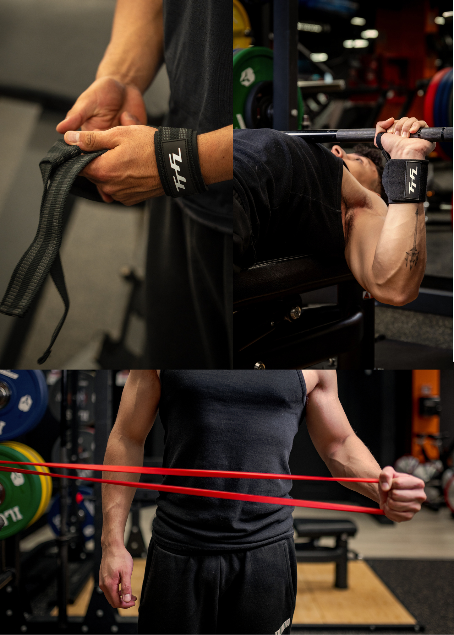 PACK MUÑEQUERAS + BANDA DE RESISTENCIA ROJA + STRAPS NEGROS (Preventa! Envíos desde el 31 de enero)