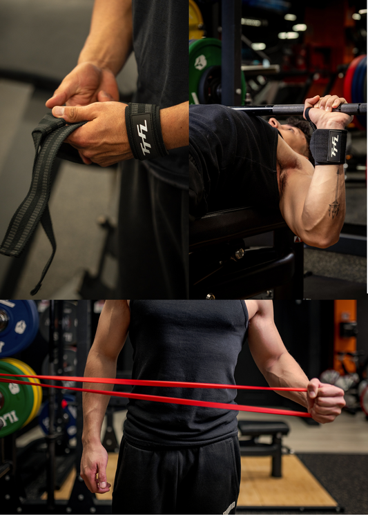 PACK MUÑEQUERAS + BANDA DE RESISTENCIA ROJA + STRAPS NEGROS (Preventa! Envíos desde el 31 de enero)